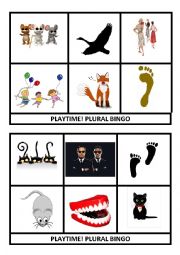 24 Plural bingo cards: set 3
