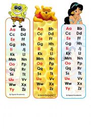 English Worksheet: ABC bookmarks (beautiful ABC bookmarks)))