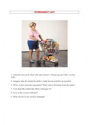 English Worksheet: Supermarket Lady