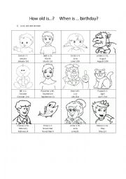 English Worksheet: Birthday