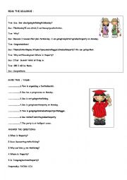 English Worksheet: be going to /accepting/refusing/offering dialogues and true false activity and wh q.