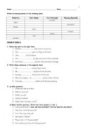 English Worksheet: present simple and present coninuous test