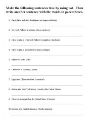 English Worksheet: Simple Present.  Negative Statements