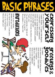 English Worksheet: Useful Expressions Poster 2-Basic Phrases 