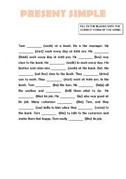 English Worksheet: Present simple - write the verbs in brackets