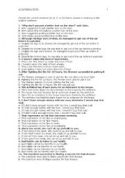 English Worksheet: Multiple Choice