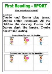 Sports reading worksheets