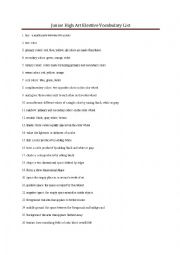 English Worksheet: art elements