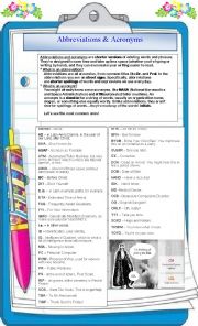 English Worksheet: Abbreviations & Acronyms