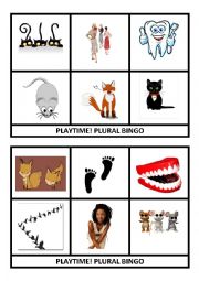 English Worksheet: 24 Plural bingo cards: set 5