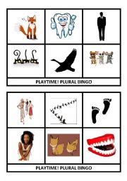 English Worksheet: 24 Plural bingo cards: set 6