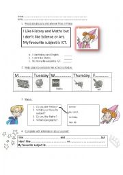 English Worksheet: Likes / Dislikes 