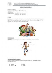 English Worksheet: Parts of the body with Toy Story