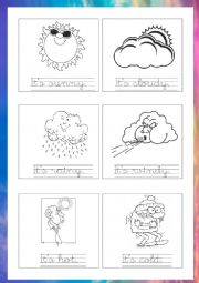 English Worksheet: Weather minicards