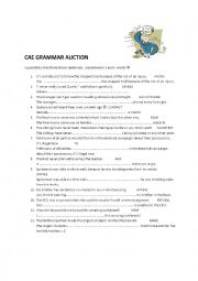 English Worksheet: CAE Advanced grammar auction