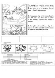English Worksheet: 4 seasons