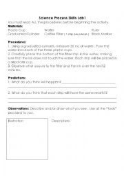 English Worksheet: Process skill lab