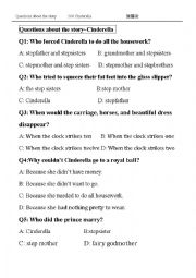 English Worksheet: Cinderella