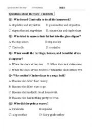 English Worksheet: Cinderella