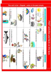 Past activities and facts on the farm.  (Reg and Irregular verbs in context.)