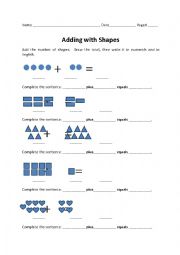 Add single digits with shapes