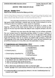 English Worksheet: Internet piracy