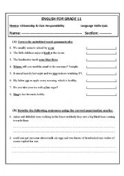 English Worksheet: Mixed grammar points  