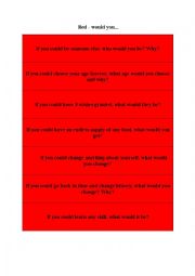 English Worksheet: Speaking activity