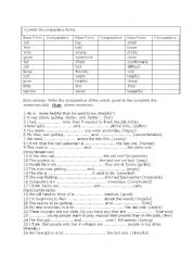 English Worksheet: comparative and superlatives