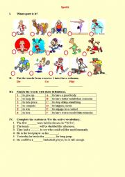 English Worksheet: Sports