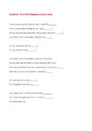 English Worksheet: Lous Reed - New York Telephone COnversation