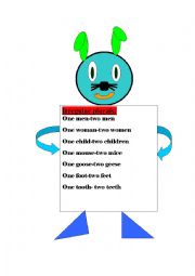 English Worksheet: irregular plural 