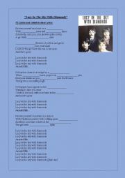 English Worksheet: Censored music - The Beatles song : Lucy in the sky with diamands