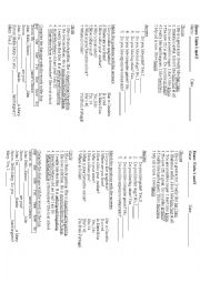 nationalities, personal questions and object pronouns