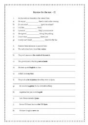 English Worksheet: Review - New American Inside Out Intermediate B - Units 7, 8 and 9
