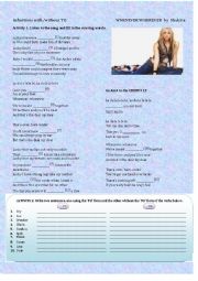 English Worksheet: Whenever, Wherever by Shakira