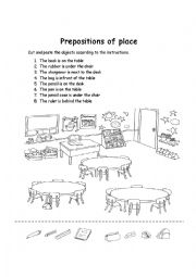 English Worksheet: Preposition of place