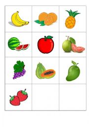 English Worksheet: fruit flashcards