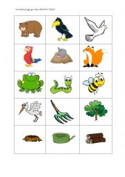 English Worksheet: One Mole Digging a Hole memory cards
