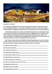 English Worksheet: Saturdays at the Mall