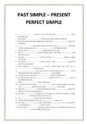 English Worksheet: PAST SIMPLE - PRESENT PERFECT