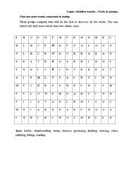 Crossword for beginners (hobbies)