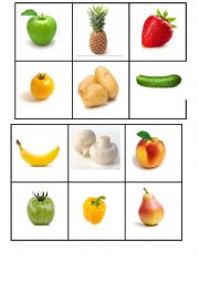 English Worksheet: Fruits & vegetables Bingo