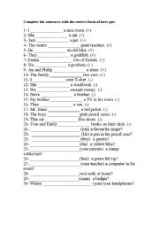 English Worksheet: Have got and has got
