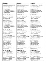 English Worksheet: Song Miley Cirus