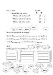 English Worksheet: Winnie in winter