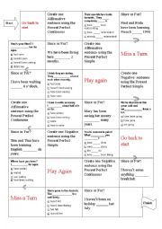 Present Perfect Simple and Present Perfect Continuous - Board Game