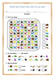 English Worksheet: Brown Bear Brown Bear what do you see?