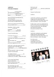 English Worksheet: SONG_AMNESIA_5 SECONDS OF SUMMER