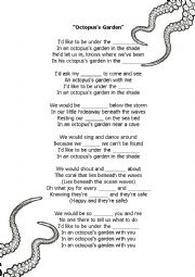 English Worksheet: Gap-exercise Octopuss Garden - The Beatles